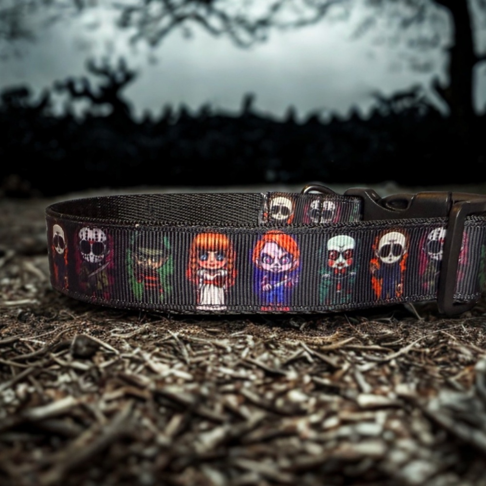 Handmade Mini Horror Characters dog collars